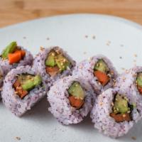 Vegan Yukari With Avocado Sushi Roll < Vegan > ( 8 Pcs ) · < Vegan > YUKARI, Avocado, Carrot, Sesame seeds, Wasabi, Seaweed, Sushi Rice.
Our minimum or...
