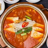 Dumok Special Kimchi Stew - 2 Servings (두목 스페셜 김치찌개 2인) · Whole kimchi stew with pork. Special kimchi is made in house specifically for this stew. * I...