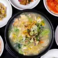 Dried Pollack And Bean Sprout Soup (북어콩나물국) · Bean sprout soup with dried pollack. 

* Includes rice and various side dishes.