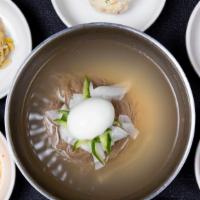 Cold Noodle (냉면) · Korean cold noodle soup. * Includes various side dishes.