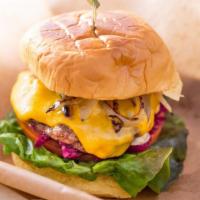 The Classic Burger · Favorite. Freshly blended every morning six oz. angus beef patty with American cheese, caram...