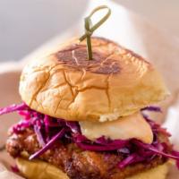Buttermilk Fried Chicken Burger · Spicy. Buttermilk fried chicken marinated in buttermilk with 11 herbs and spices, pickled re...