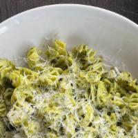 Creamy Pesto · Fresh pasta, heavy cream, homemade pesto (contains pine nuts), breadcrumbs