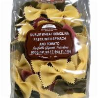 Farfalle Giganti Tricolore, La Fabbrica Della Pasta · Durum wheat semolina pasta with Spinach and Tomato  500g 1.1Lb