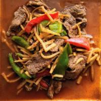 Spicy Bamboo Sauce · Spicy. Sautéed with bamboo, bell peppers and basil in a spicy sauce.
