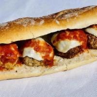 Meatball Parmigiana · Served on ten inch Italian bread.
