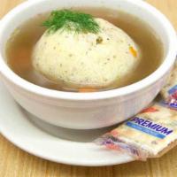 Matzo Ball Soup · If the soup weren't surrounding it, this matzo ball would float away.