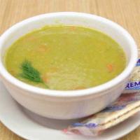 Split Pea Soup · Served with crackers.