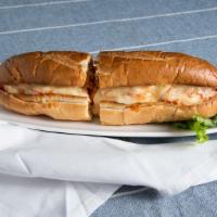 Whle Chicken Parm Sub · Breaded chicken cutlet, with our homemade tomato sauce and melted fresh mozzarella cheese. a...