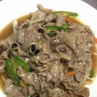 豆豉炒肥牛Stir-Fried Fat Eef With Tempeh · Tempeh means black bean sauce