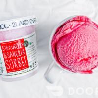Strawberry White Sangria Sorbet · Sorbet made with fresh strawberries and infused with public house sauvignon blanc and elderf...