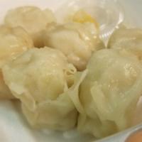 Shumai · Steamed shrimp dumplings.