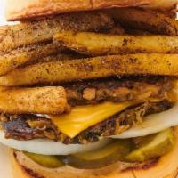 Harlem Jerk W/ Veggie · Home-made, award-winning veggie and grain patties, American cheese, pickles, and onions,  to...