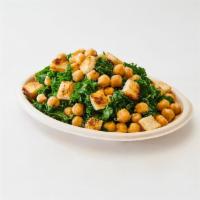 Sm Kale Caesar Salad · Tossed with our Caesar dressing, chickpeas and croutons
