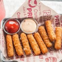 6 Pieces Cheese Sticks · 6 Pieces of mozzarella cheese sticks that are freshly battered and deep fried to golden perf...