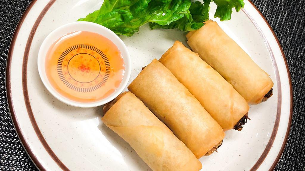Root Vegetable Spring Roll · Taro, cabbage, carrot, glass noodle served with plum sauce.