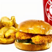 Mild Crispy Chicken Sandwich Combo · Mild crispy chicken tenders served with pickle and mayo.