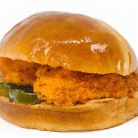 Crispy Sandwich · Crispy chicken tenders served with pickle and mayo.
