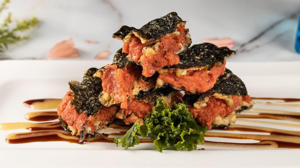 Spicy Tuna Cracker · Hot.

Consuming raw or undercooked meats, poultry, seafood, shellfish, or eggs may increase your risk of foodborne illness, especially if you have certain medical conditions.