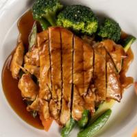 Chicken Teriyaki · Served with miso soup or salad and white rice.