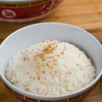 Jasmine Rice (V, Gf) · Side of steamed jasmine rice. Vegan and Gluten Free.