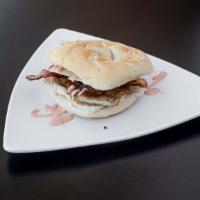 Bindy · Chicken cutlet, melted mozzarella, crispy bacon and homemade russian dressing.