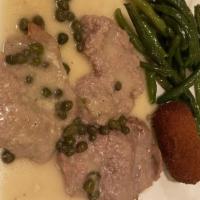 Veal Piccata · Scallopini with Capers in a White Wine Lemon Sauce.