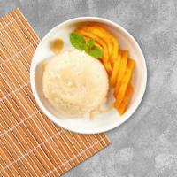 Thai Mango Sticky Rice · Delicious thai sticky rice paired with seasonal mango and condensed milk.