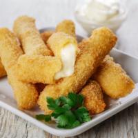 Mozzarella Sticks · Battered mozzarella cheese deep fried to golden-brown perfection.