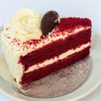 Red Velvet Cheesecake · Creamy red velvet cheesecake.