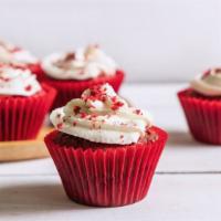 Red Velvet Cupcake · Moist red velvet cupcake with creamy frosting.