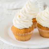 Vanilla Buttercream Cupcake · Moist vanilla cupcake with frosting.