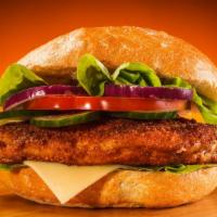 Grilled Chicken Sandwich With Jalapeños · Charcoal grilled free range chicken served on a potato bun with jalapeños, lettuce, tomato, ...