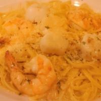 Shrimp Scampi · Shrimp with garlic, parsley and white-wine butter sauce.