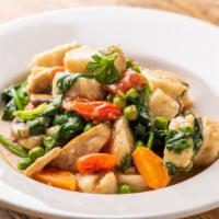 Gnocchi Vegetarian Sauce · HOMEMADE gnocchi with mixed vegetable.