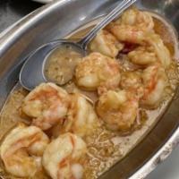 Shrimp Ajillo · Hot garlic sauce.