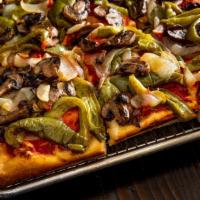 Veggie With Sauteed Peppers, Mushroom, & Onions Pizza · 
