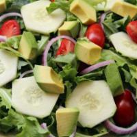 Avocado Salad · Lettuce, mix cabbage, tomato, cucumber, and avocado.