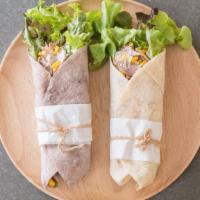 Classic Tuna Wrap Sandwich · Delicious Wrap made with Fresh Tuna salad, carrots, and lettuce.