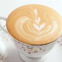 Cardamom Latte · Latte with Cardamom syrup added to hot cup before espresso and steamed milk is poured.
