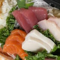 Chirashi · Assorted fresh raw fish over vinegar rice. Consuming raw or undercooked meat, poultry, seafo...