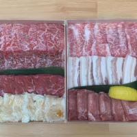 Japanese Traditional Bbq Kit · USDA Short Rib, USDA Harami Skirt Steak, Fillet, Pork Belly, Beef Tongue, Tontoro (Mugifuji ...