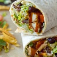 Bbq Chicken Wrap · Grilled Chicken, Mixed Greens, Red Onions, Shredded Cheese, BBQ Sauce, Flour Wrap