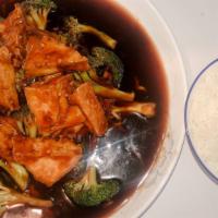 Bean Curd With Mixed Vegetable In Garlic Sauce · Hot and spicy.