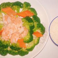 Steamed Shrimp & Broccoli · 