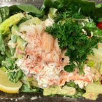 Matsuri Crab 祭りクラブサラダ(Real Crab) Salad · Real crab with greens and mini tomatoes,
not only tossed greens, but with real crab meats mi...