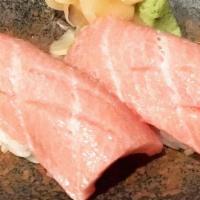 Ootoro (1Pc)大とろ · Blue FinーHon Maguro from Japan.
The fattest part of it.
