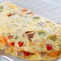 Western Omelet · Ham, tomatoes, onions, and green peppers.