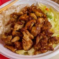 Chicken Teriyaki · Served with white or fried rice and vegetable.