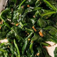 Sauteed Spinach Side · Garlic, shallots and olive oil.